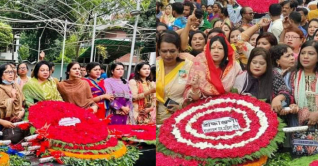 বঙ্গবন্ধুর প্রতিকৃতিতে নাজমা-অপুর পৃথক শ্রদ্ধা 